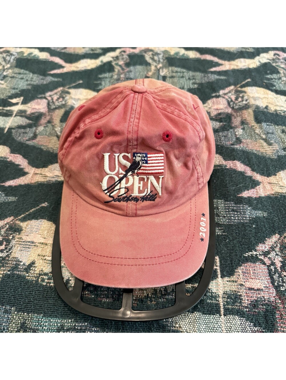 Vintage 2001 U.S. Open Southern Hills Tulsa Oklahoma Pink/Red Golf Hat OSFM